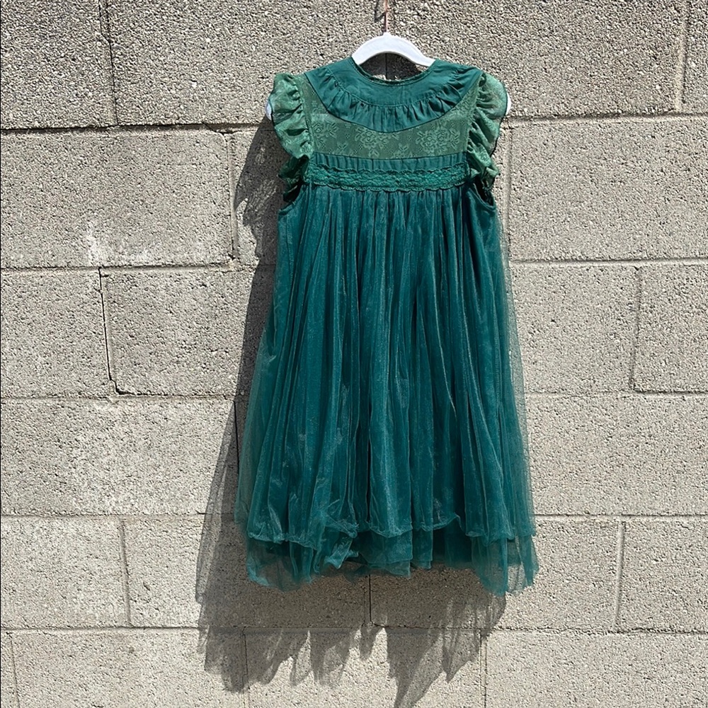 Green Flutter Sleeve dress